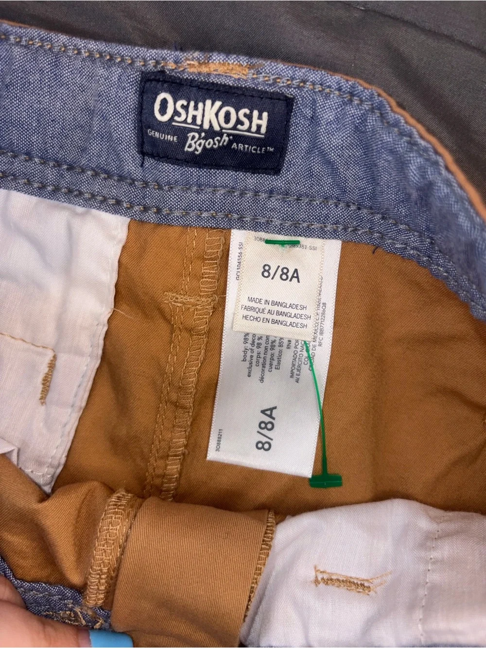NWT OshKosh B’gosh Boys Tan Chino Shorts Size 8